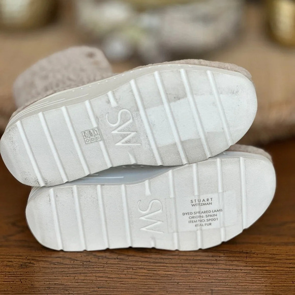 Stuart Weitzman Genuine Shearling Lace Up Booties - New in box! - Size 5 - Picture 9 of 9